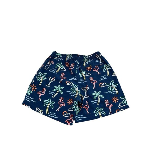 Chubbies Swim Trunks Mens Medium Blue Palm Trees Lined Beach Vacation Size L - Picture 2 of 5